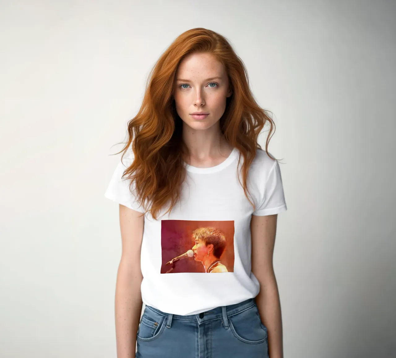 Wong Ka Kui 黃家駒 - Musical Visionary women's fitted t-shirt by Artascy Art