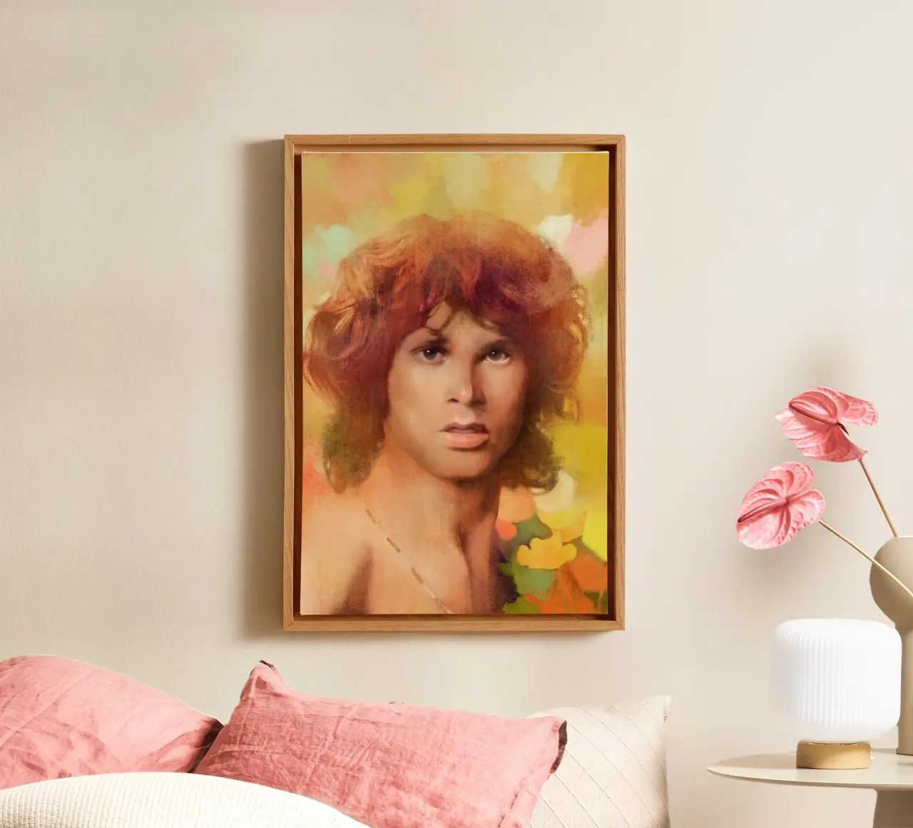 Jim Morrison - Poeta mistico tela con Cornice a cassetta da Artascy Art