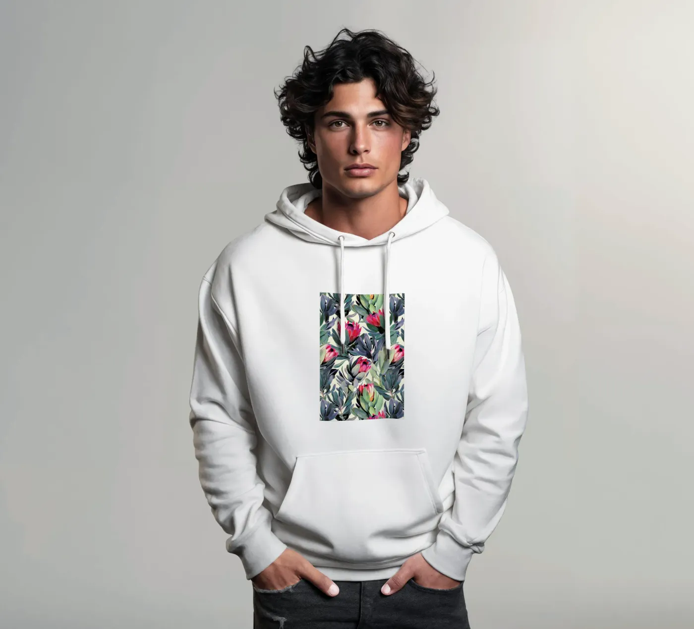 Painted Protea Pattern hoodie van Micklyn Le Feuvre