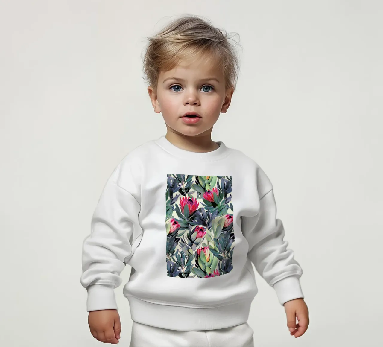 Painted Protea Pattern felpa neonato da Micklyn Le Feuvre