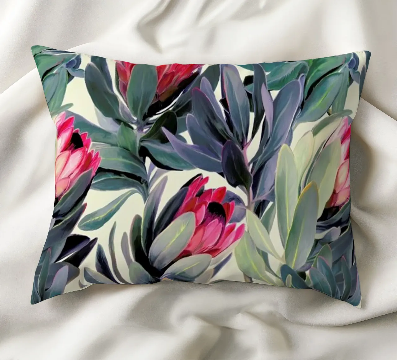 Painted Protea Pattern cuscino da Micklyn Le Feuvre