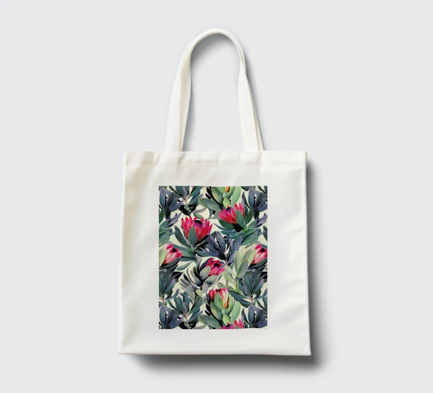 Painted Protea Pattern tote bag by Micklyn Le Feuvre