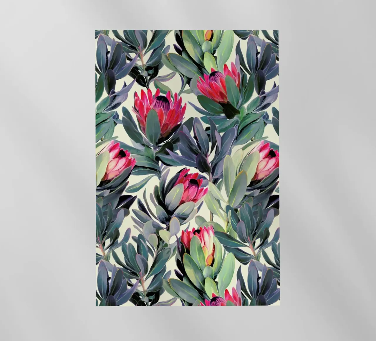Painted Protea Pattern backlit film by Micklyn Le Feuvre