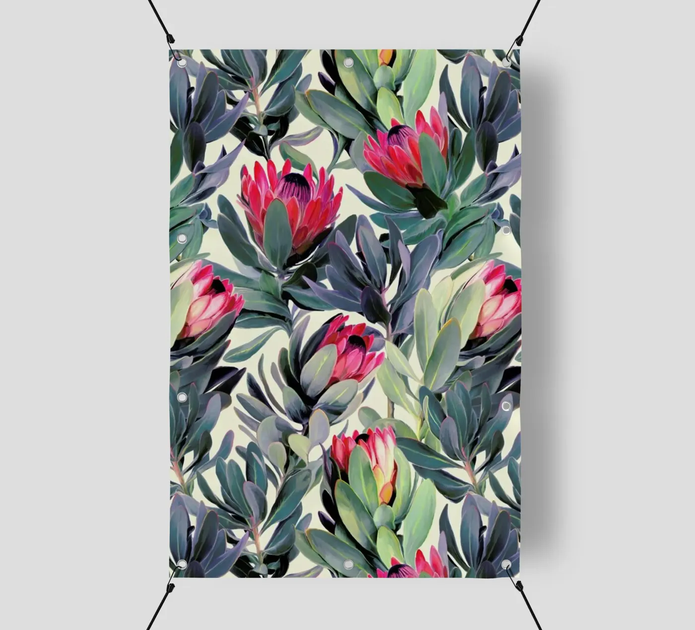 Painted Protea Pattern PVC Plane von Micklyn Le Feuvre