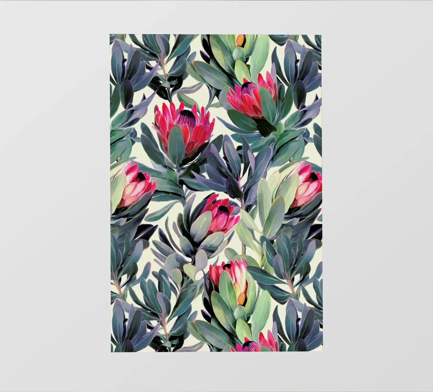 Painted Protea Pattern PVC Plane von Micklyn Le Feuvre