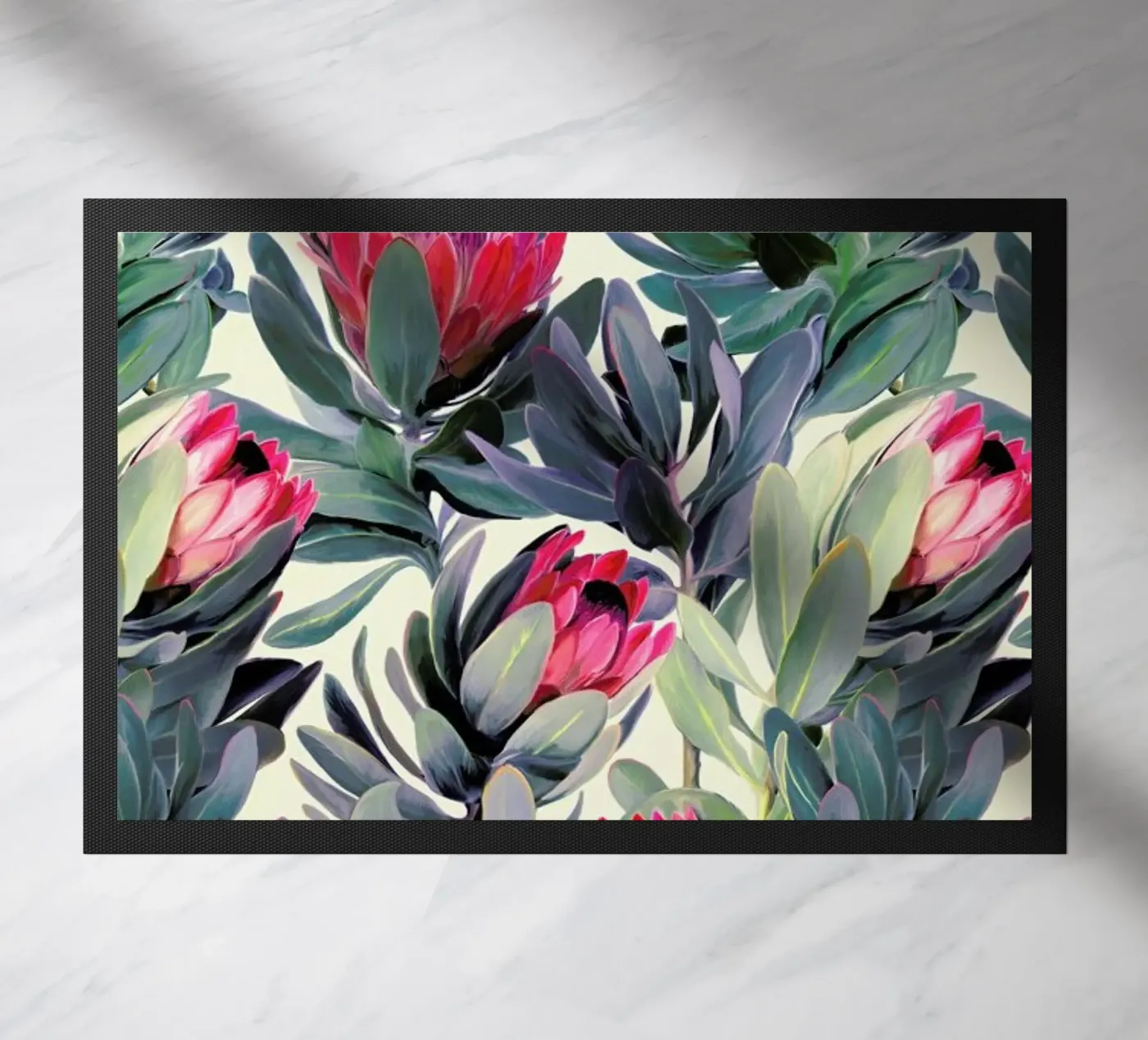 Painted Protea Pattern Fußmatte von Micklyn Le Feuvre
