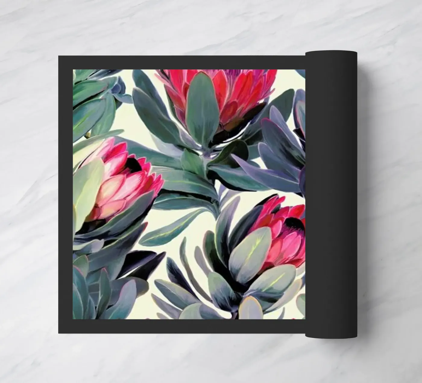 Painted Protea Pattern Fußmatte von Micklyn Le Feuvre
