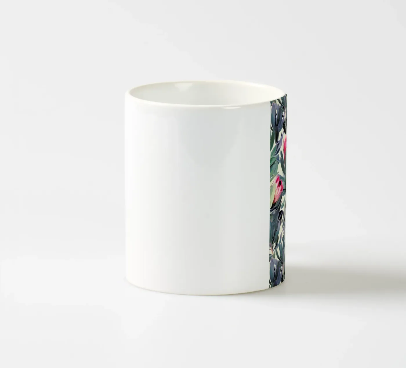 Painted Protea Pattern ceramic mug by Micklyn Le Feuvre
