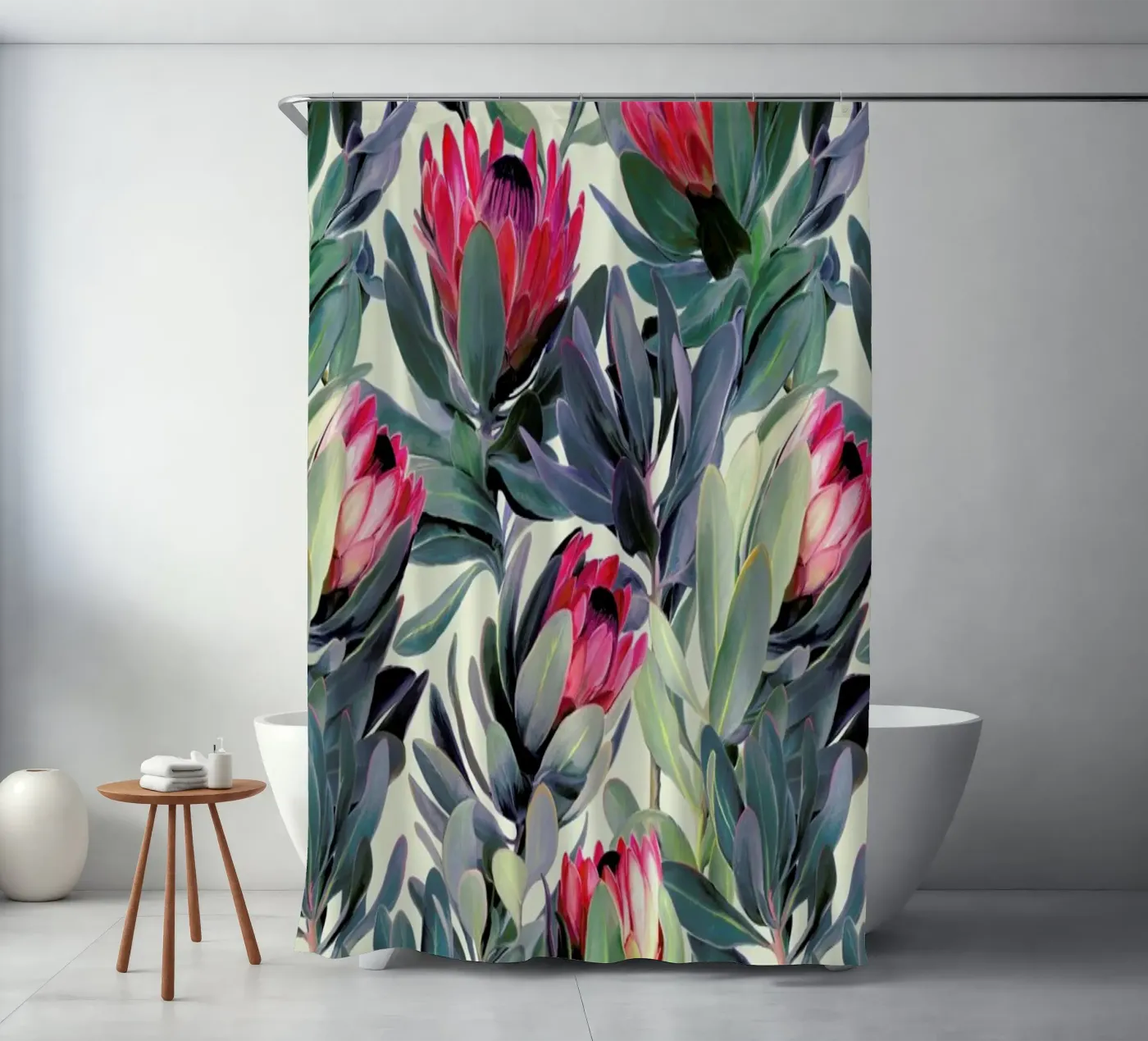 Painted Protea Pattern douchegordijn van Micklyn Le Feuvre