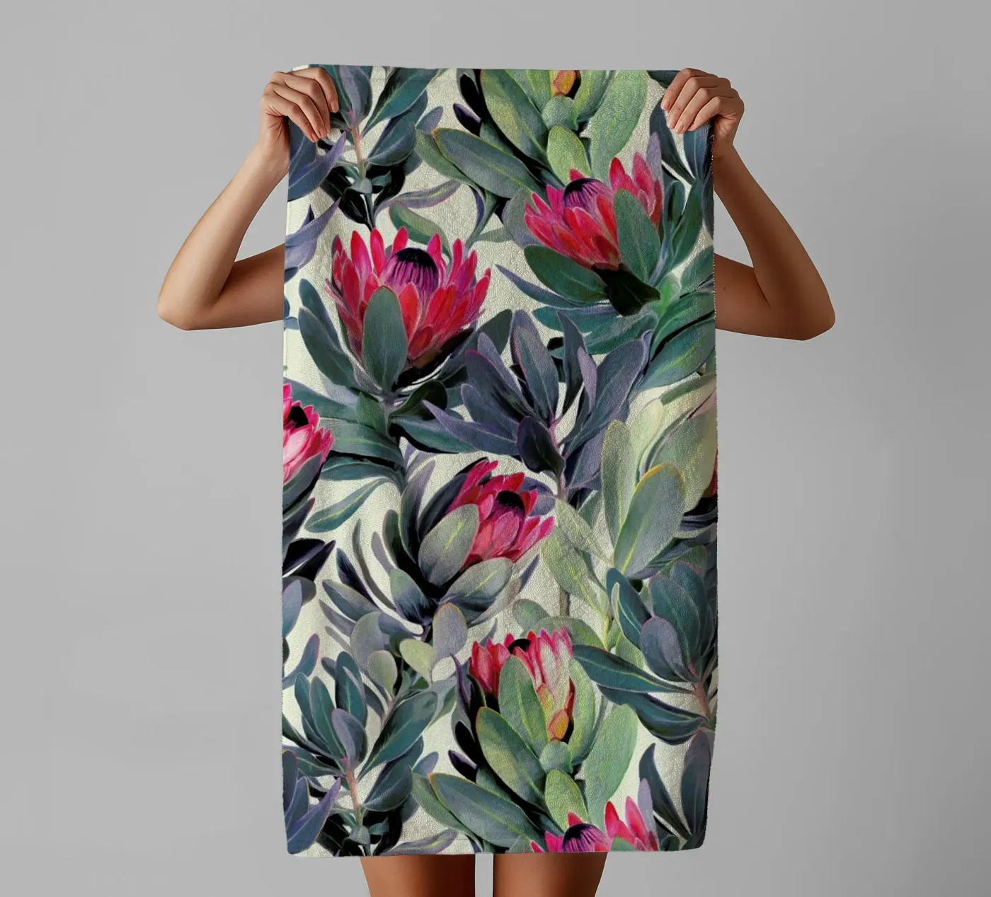 Painted Protea Pattern asciugamano da bagno da Micklyn Le Feuvre
