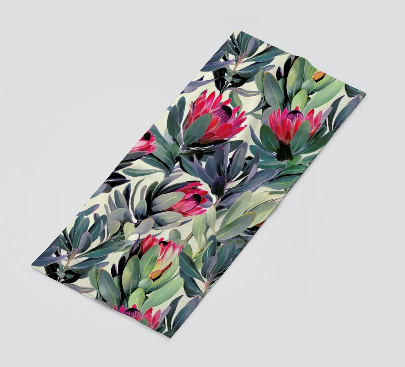 Painted Protea Pattern strandhanddoek van Micklyn Le Feuvre