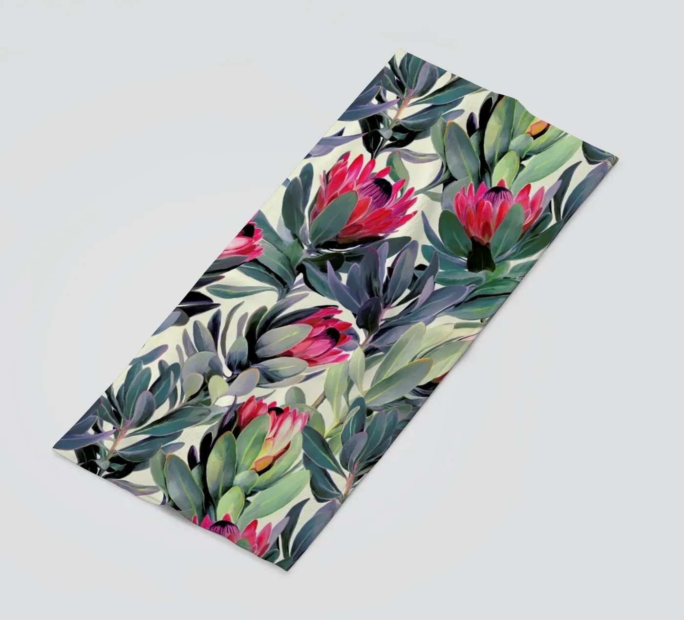 Painted Protea Pattern strandhanddoek van Micklyn Le Feuvre