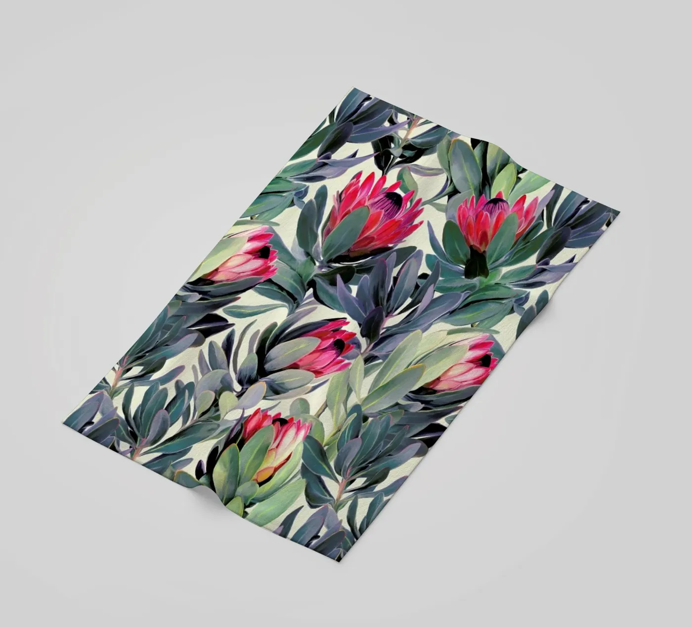 Painted Protea Pattern strandhanddoek van Micklyn Le Feuvre