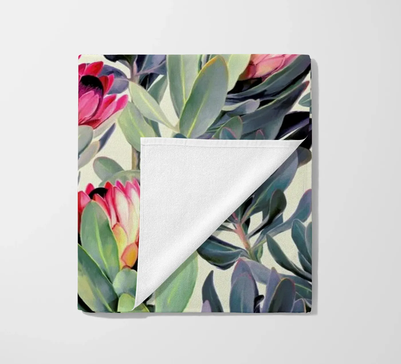 Painted Protea Pattern strandhanddoek van Micklyn Le Feuvre