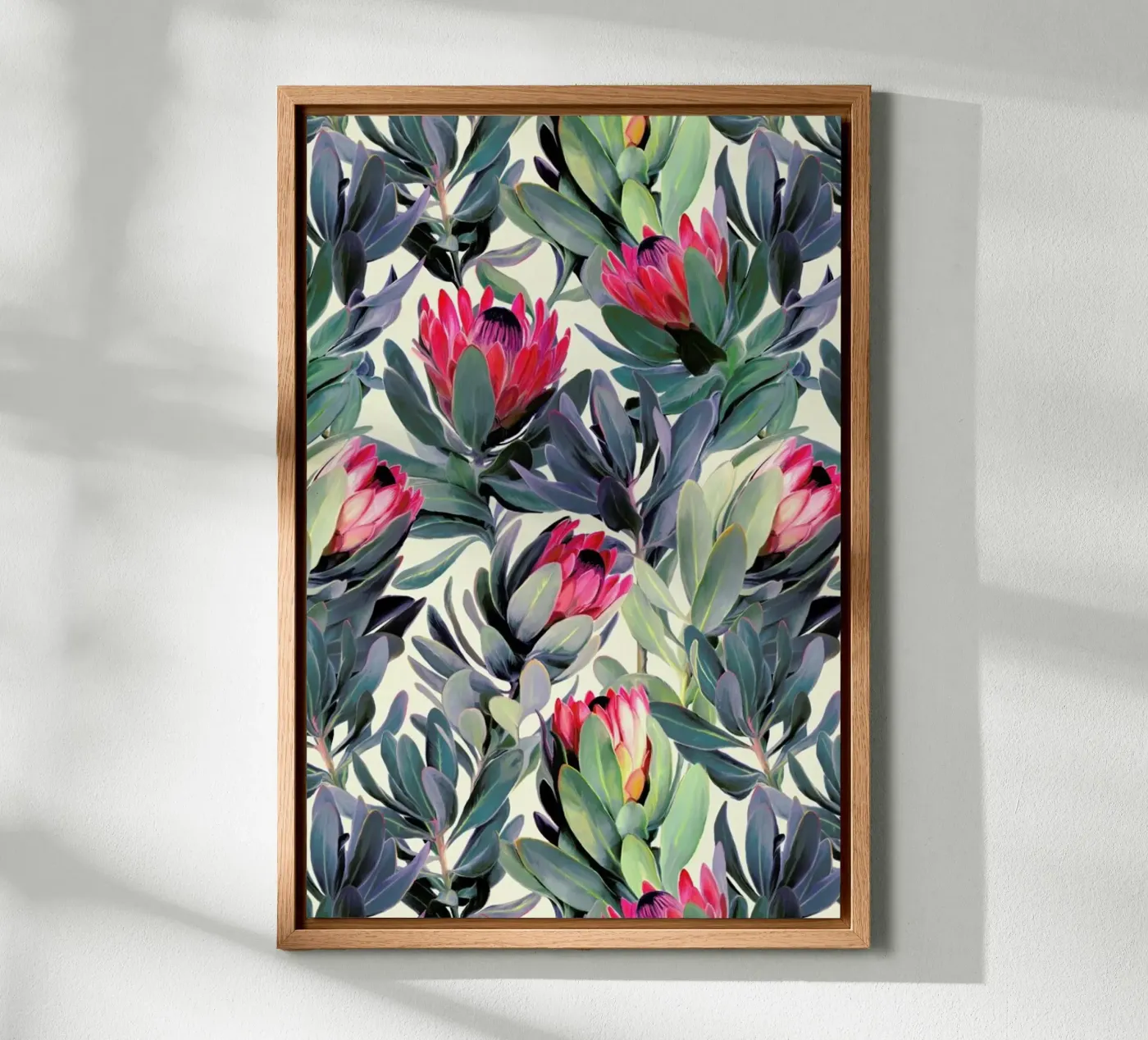 Painted Protea Pattern canvas by Micklyn Le Feuvre