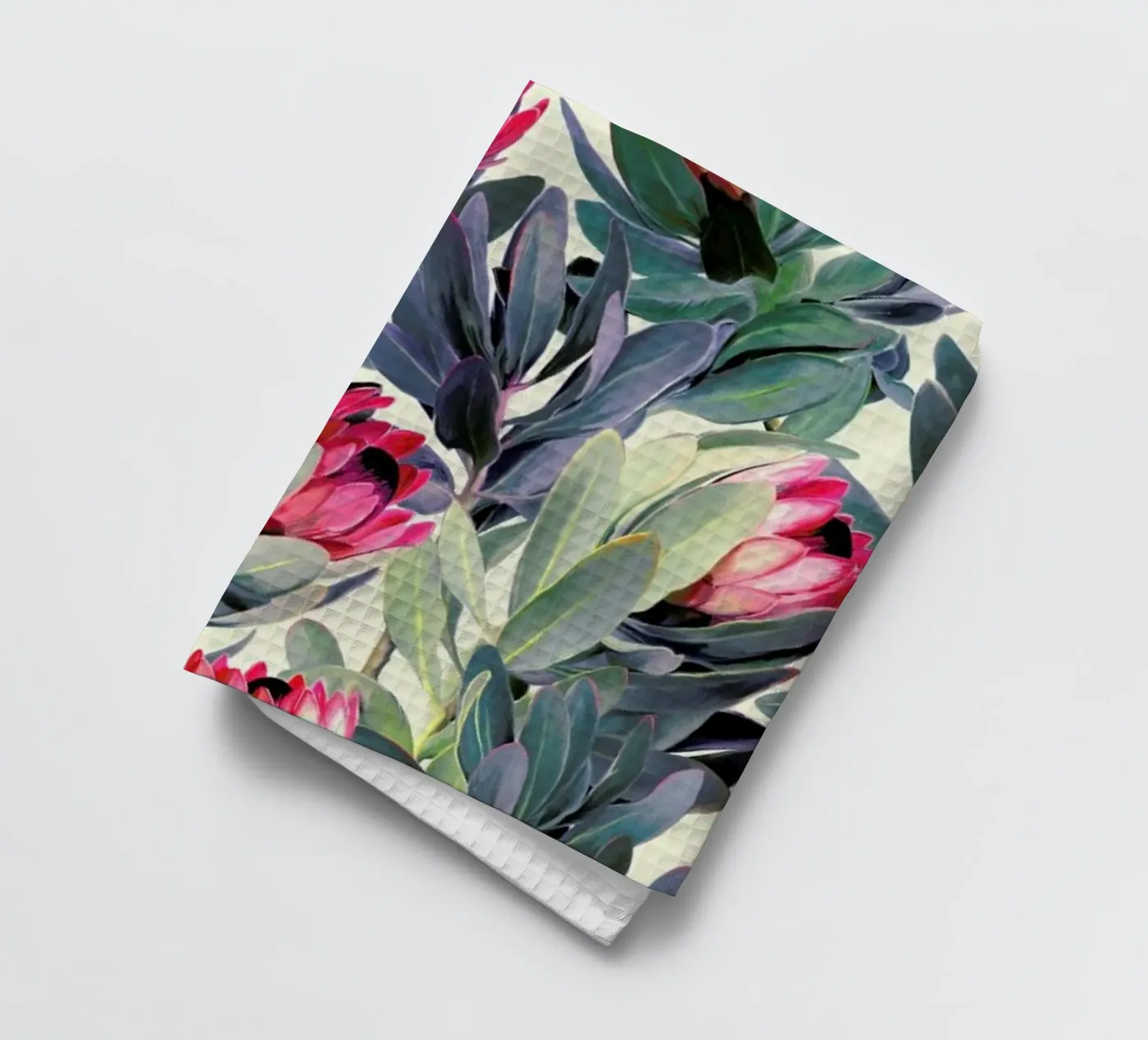 Painted Protea Pattern theedoek van Micklyn Le Feuvre