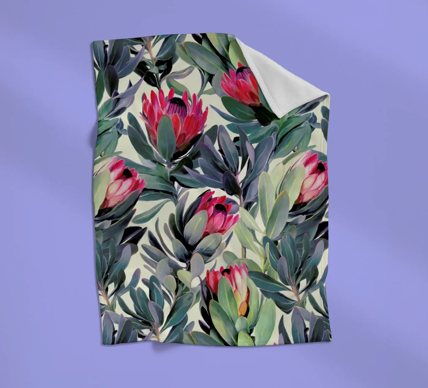 Painted Protea Pattern Fleecedecke von Micklyn Le Feuvre