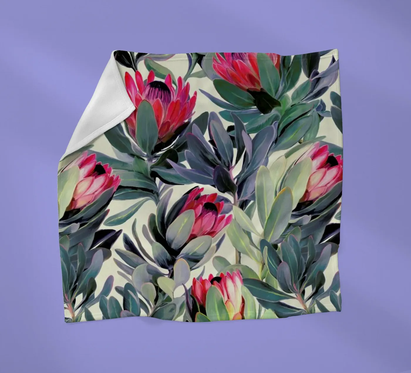 Painted Protea Pattern Fleecedecke von Micklyn Le Feuvre