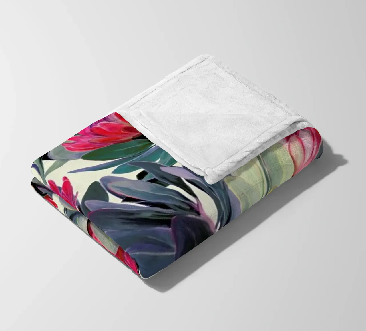 Painted Protea Pattern fleecedeken van Micklyn Le Feuvre