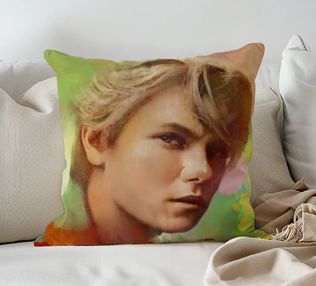 River Phoenix - Ribelle gentile cuscino da Artascy Art