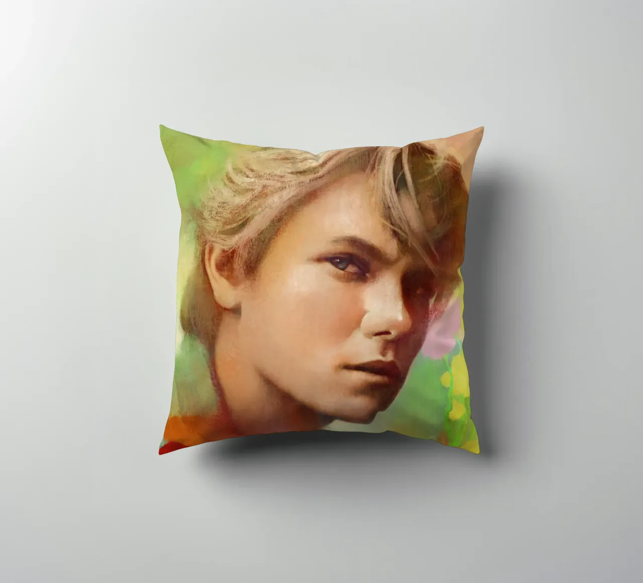 River Phoenix - Ribelle gentile cuscino da Artascy Art