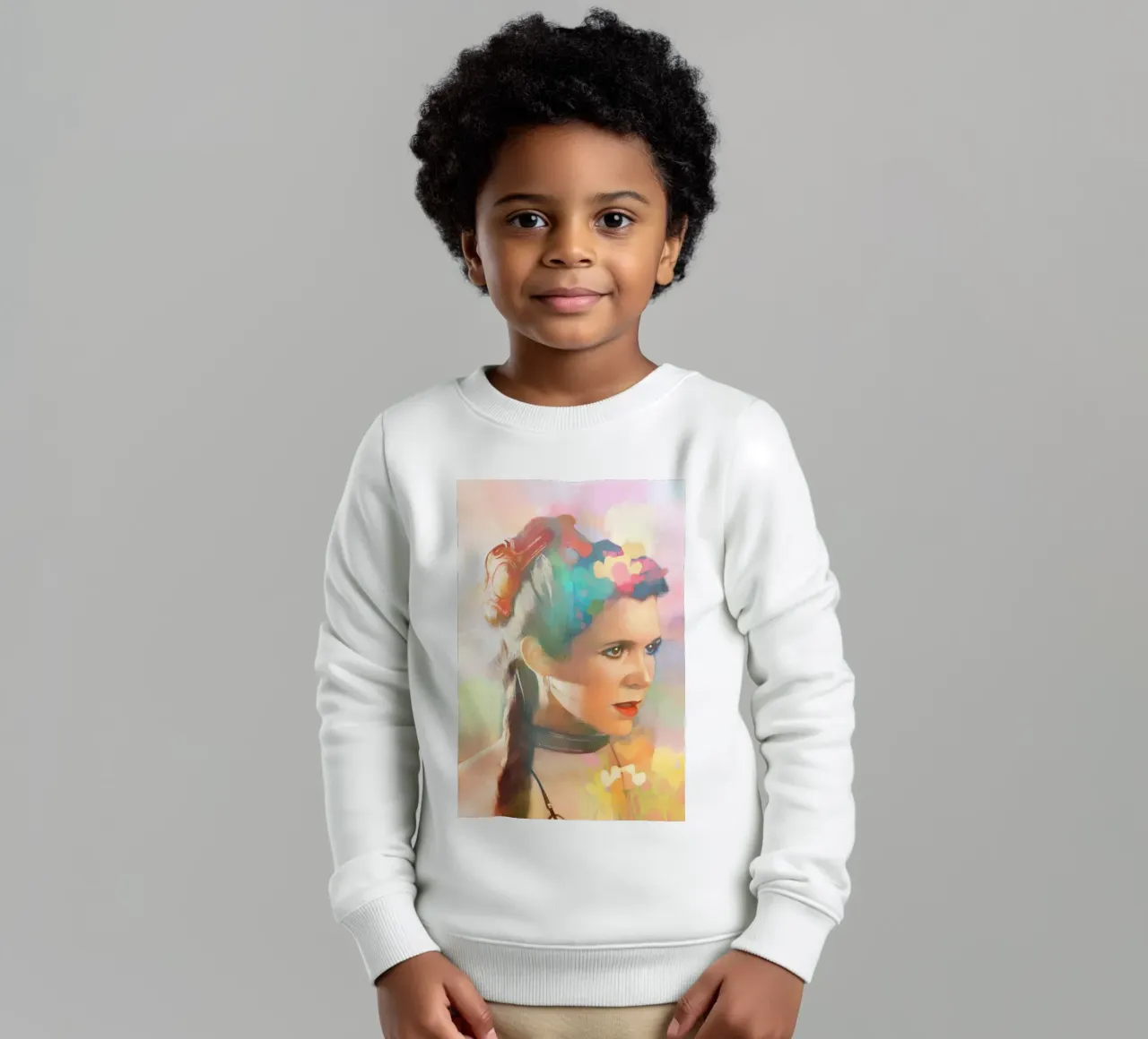 Carrie Fisher - Fierce Resilience kids sweatshirt by Artascy Art