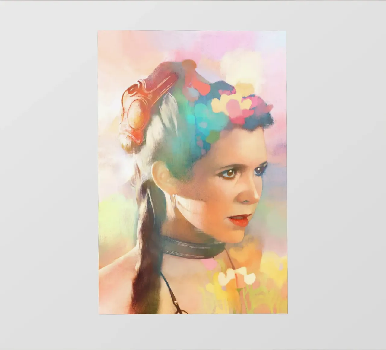 Carrie Fisher - Una fiera resilienza pellicola backlit da Artascy Art