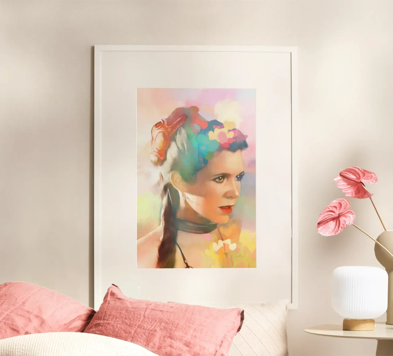 Carrie Fisher - Una fiera resilienza poster con telaio in plastica da Artascy Art