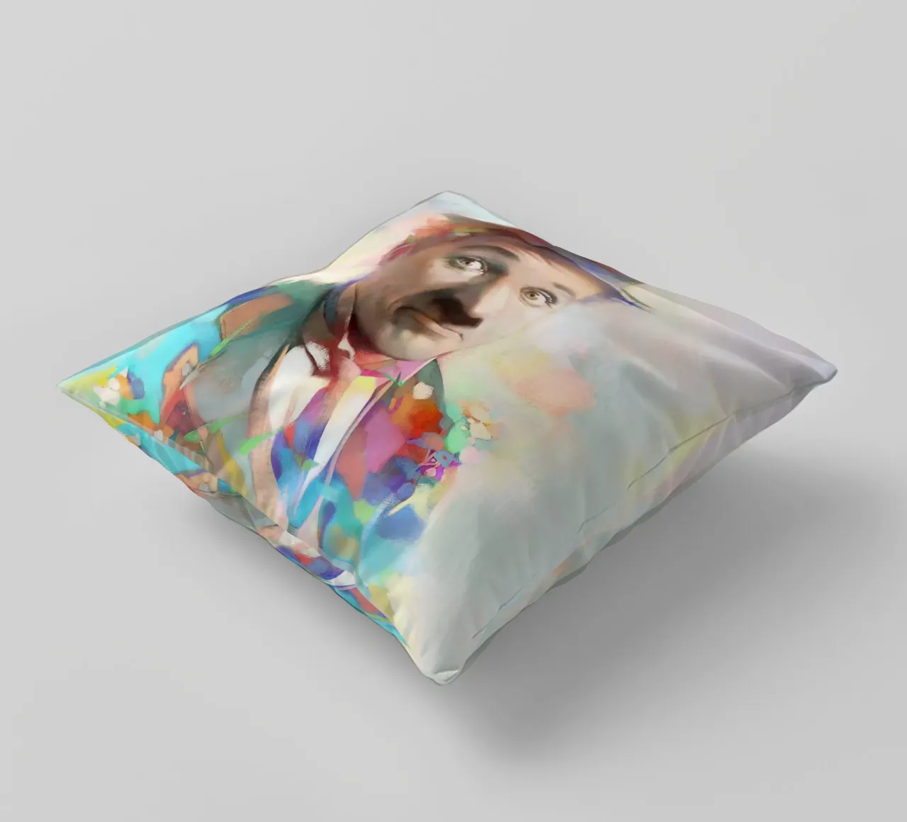 Charlie Chaplin - Melancholy Genius decorative cushion by Artascy Art