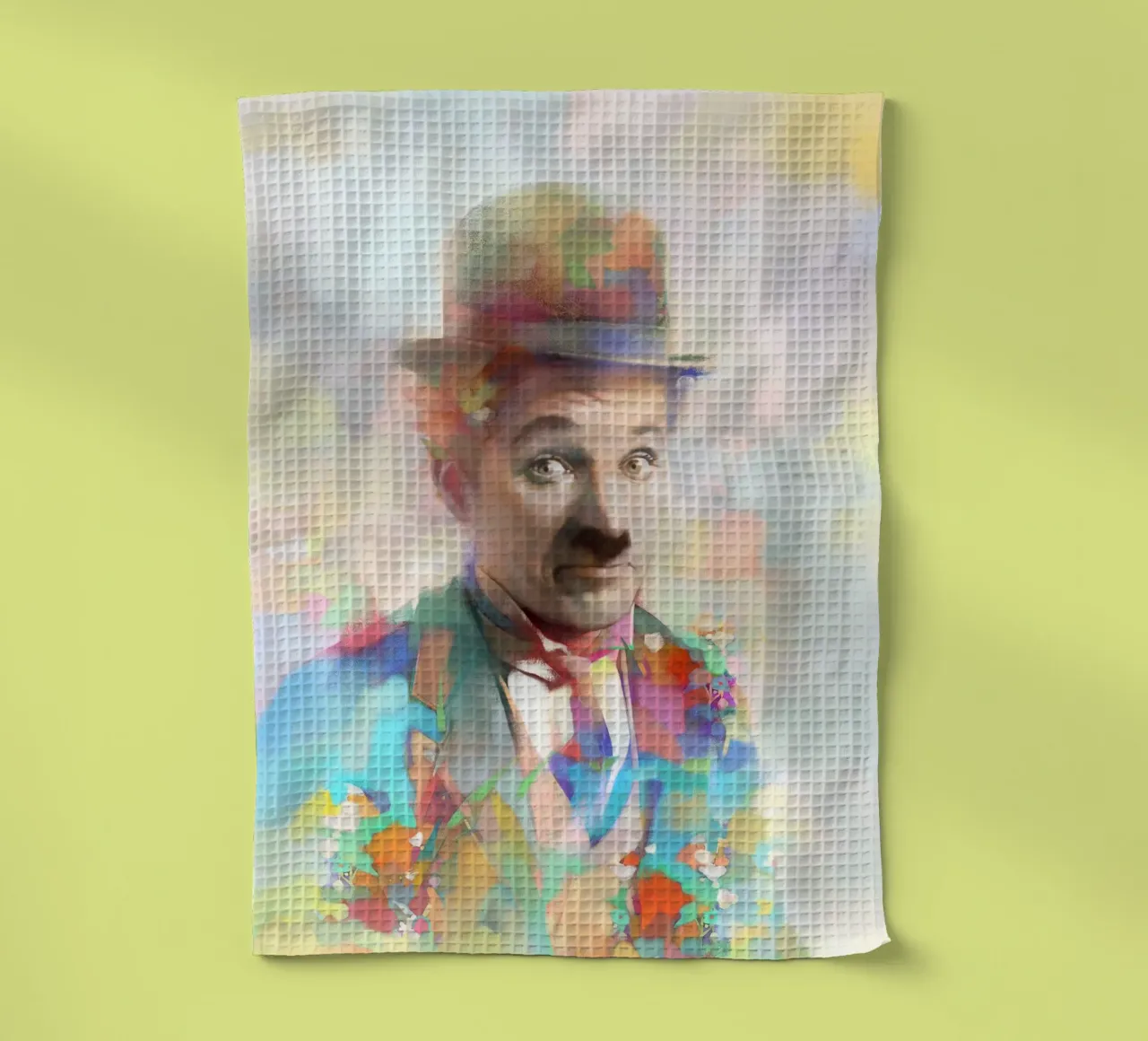 Charlie Chaplin - Weemoedig Genie theedoek van Artascy Art