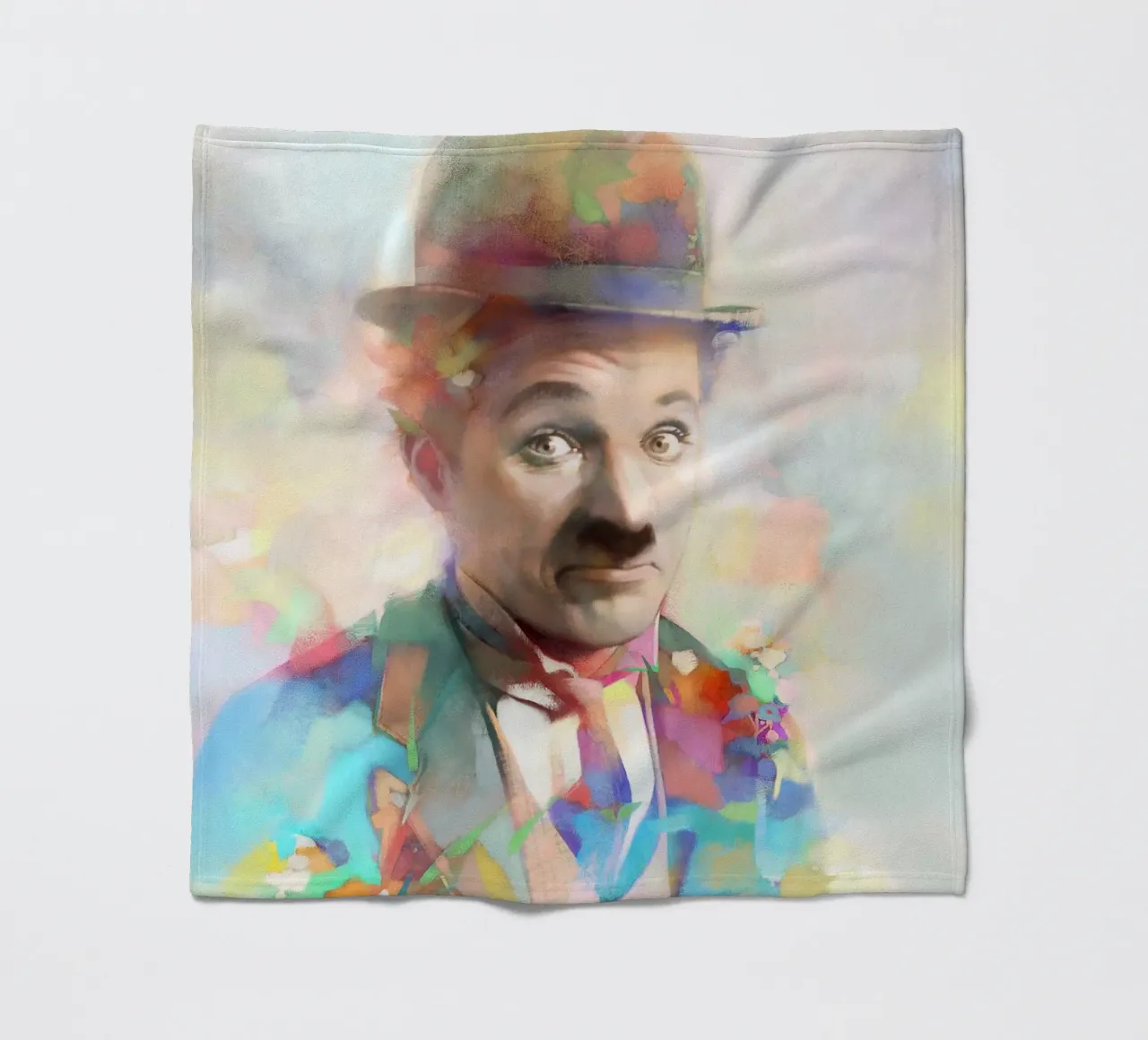Charlie Chaplin - Melancholisches Genie Fleecedecke von Artascy Art
