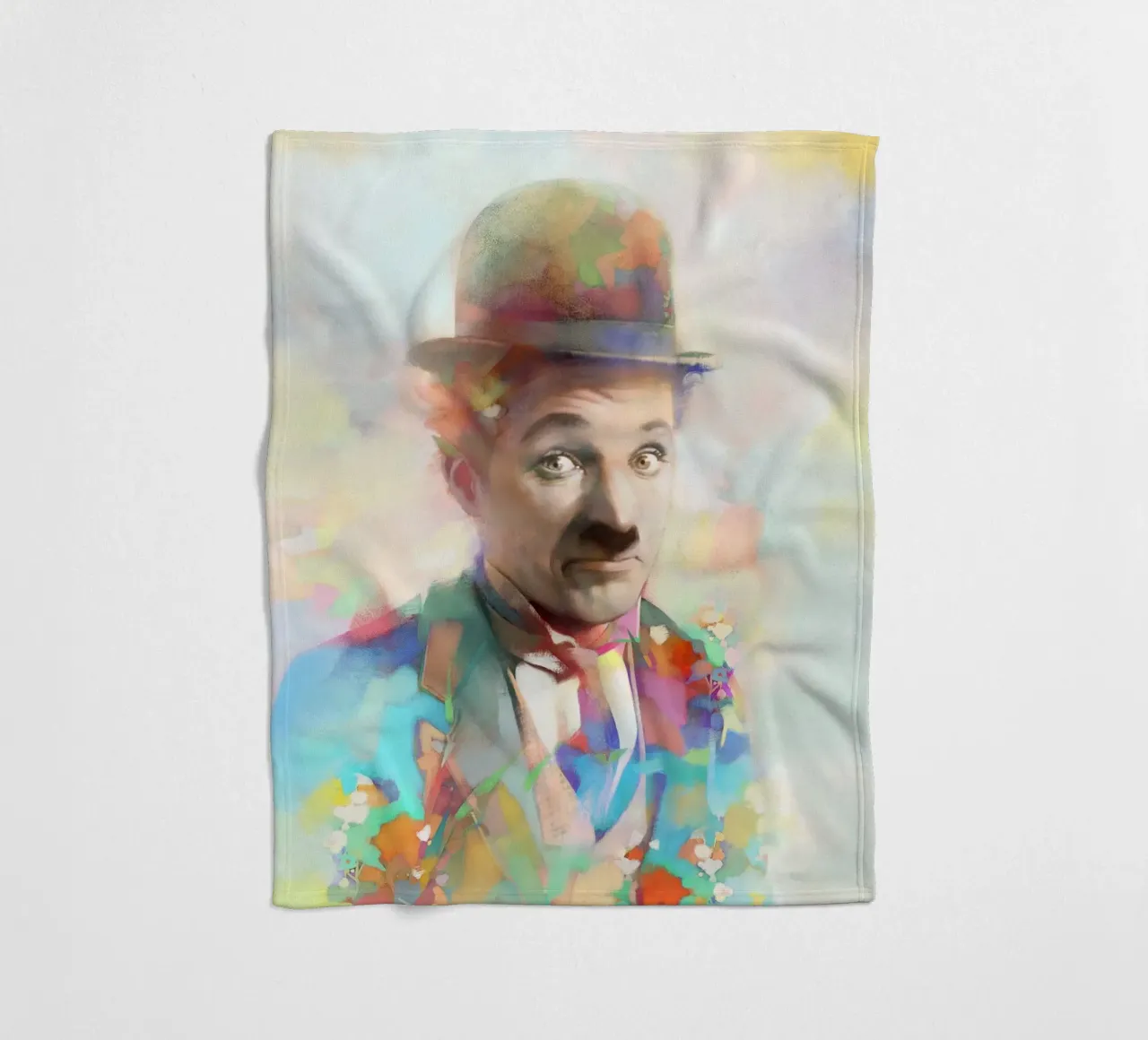 Charlie Chaplin - Melancholisches Genie Fleecedecke von Artascy Art