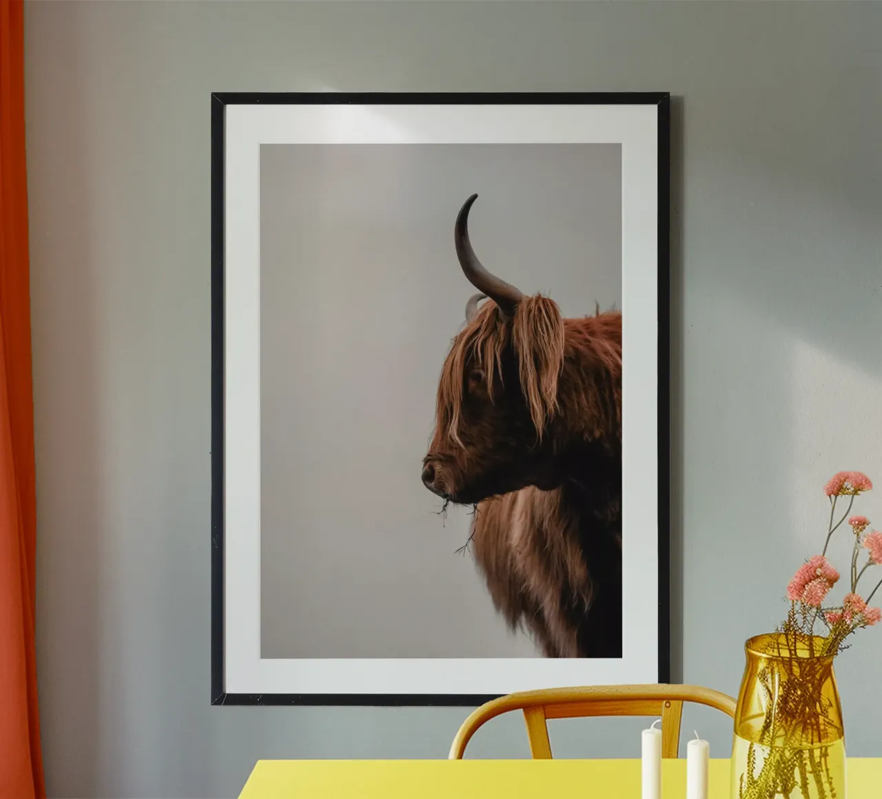Cruellas Profil 🐮 Hochlandrind poster con telaio in alluminio da Sibbershusum