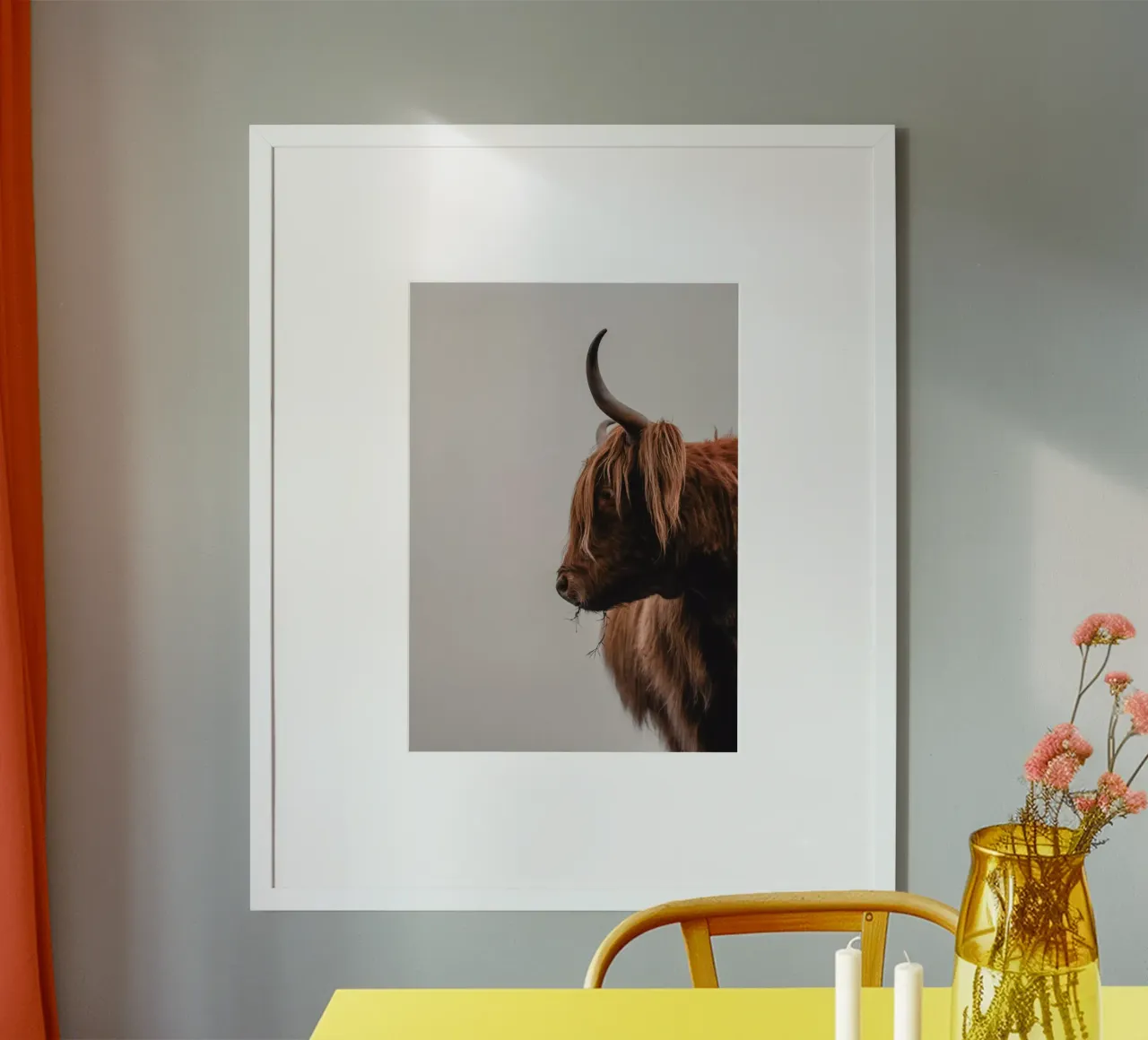 Cruellas Profil 🐮 Hochlandrind poster con telaio in alluminio da Sibbershusum