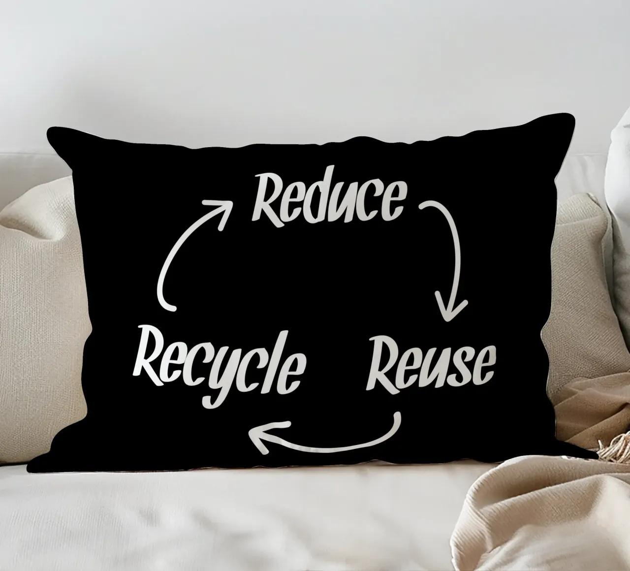 Reduce reuse recycle decorative cushion by greencitiesmovement