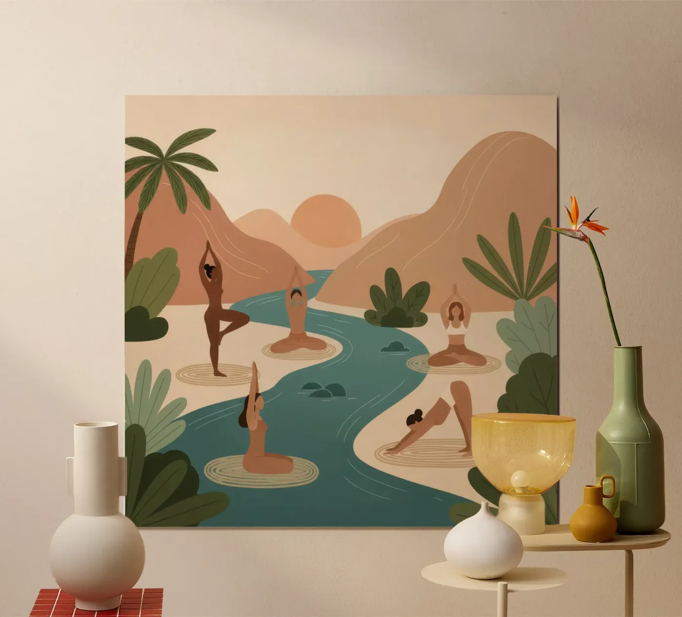 River Flow Yoga poster da Perunggu Studio