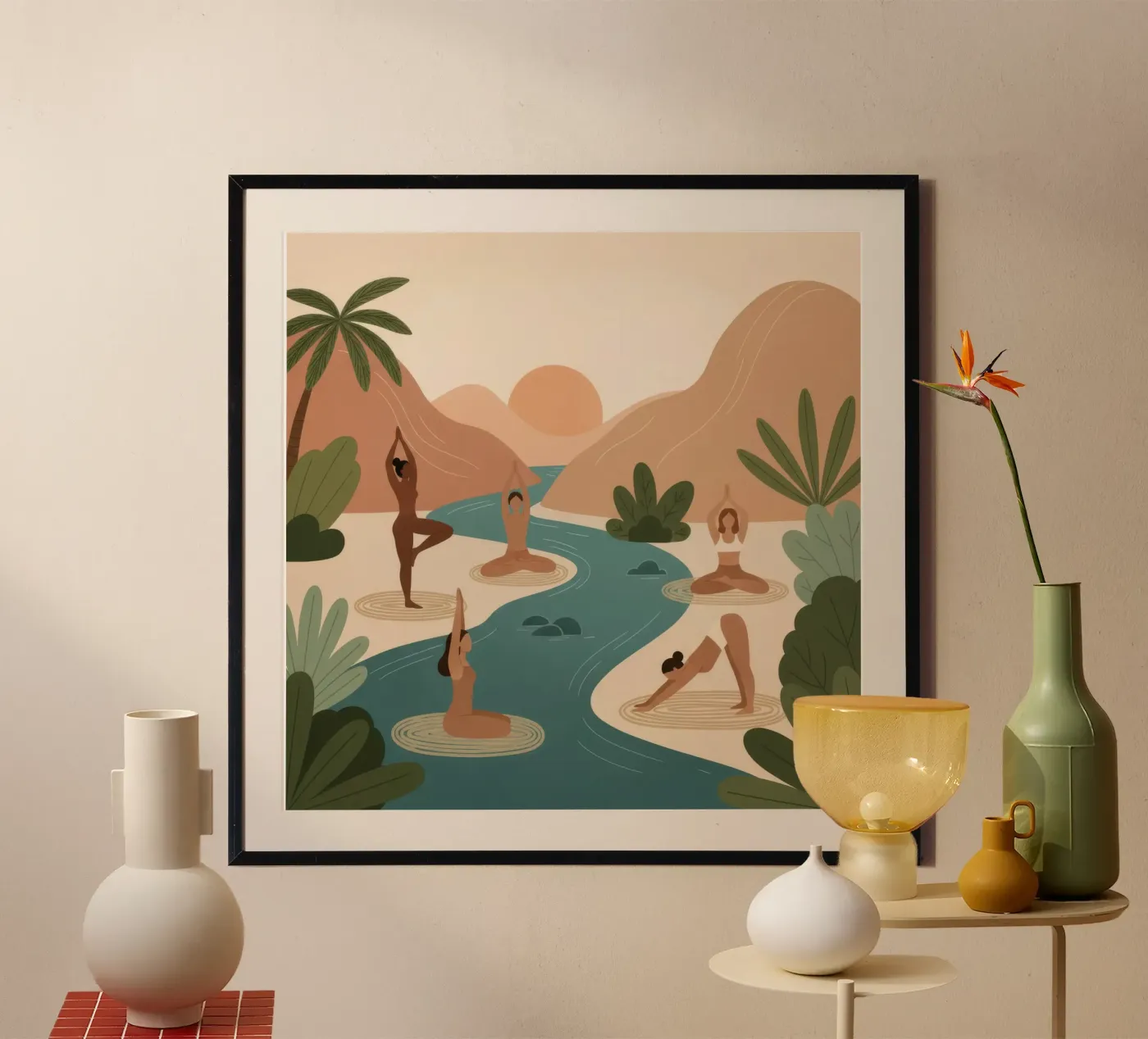 River Flow Yoga poster da Perunggu Studio