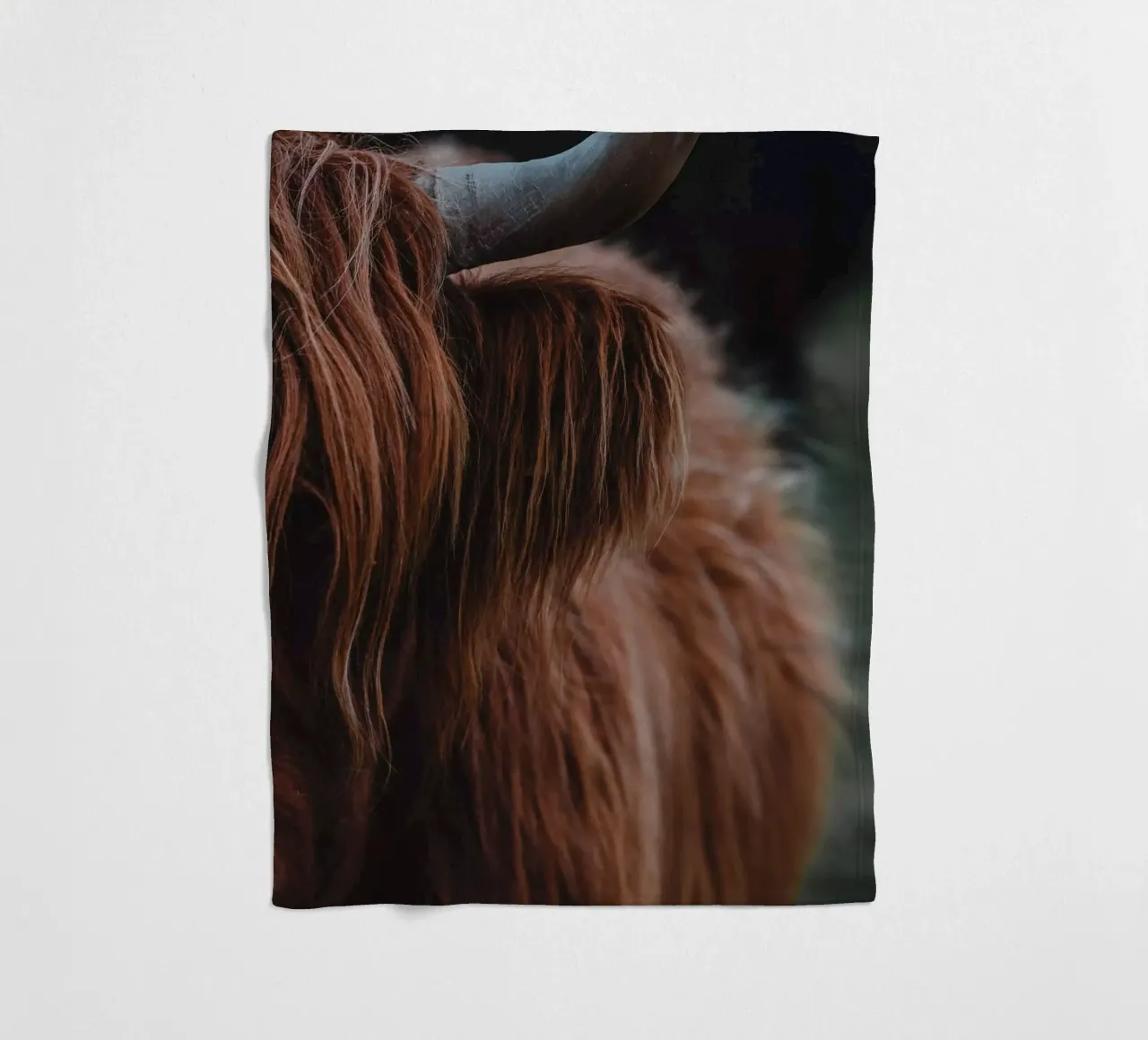 Orecchie soffici - Bovino di razza Highland Crudelia coperta in pile da Sibbershusum
