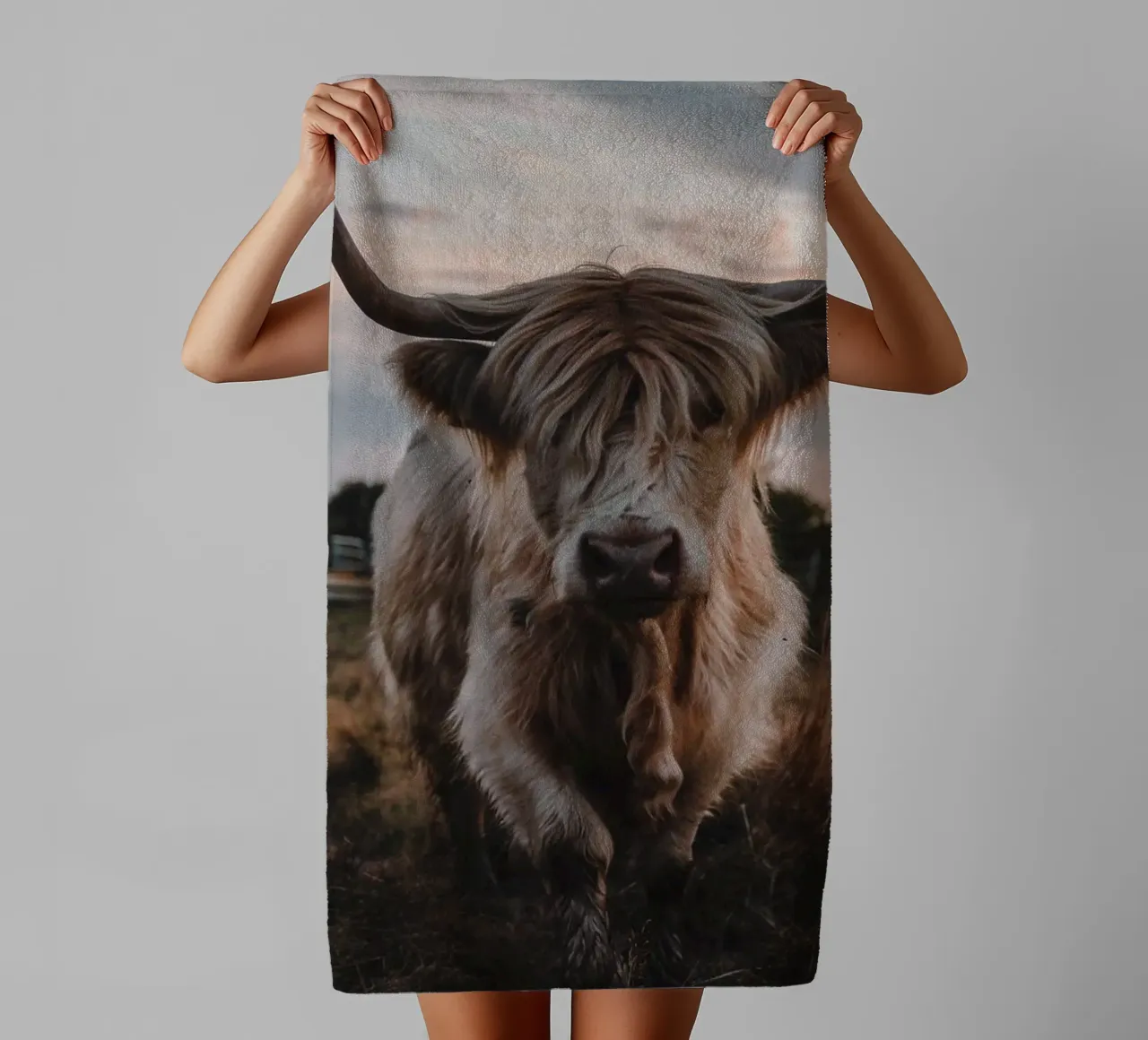 Manzo Highland al dente di leone 🐮 asciugamano da bagno da Sibbershusum