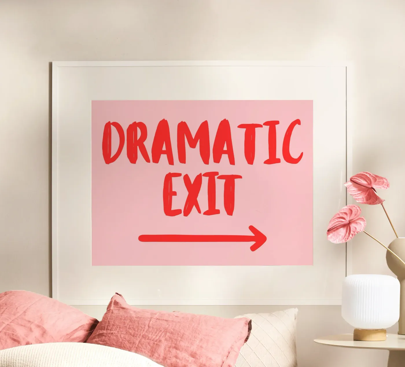 Dramatic Exit Pink & Red Poster von artevvi