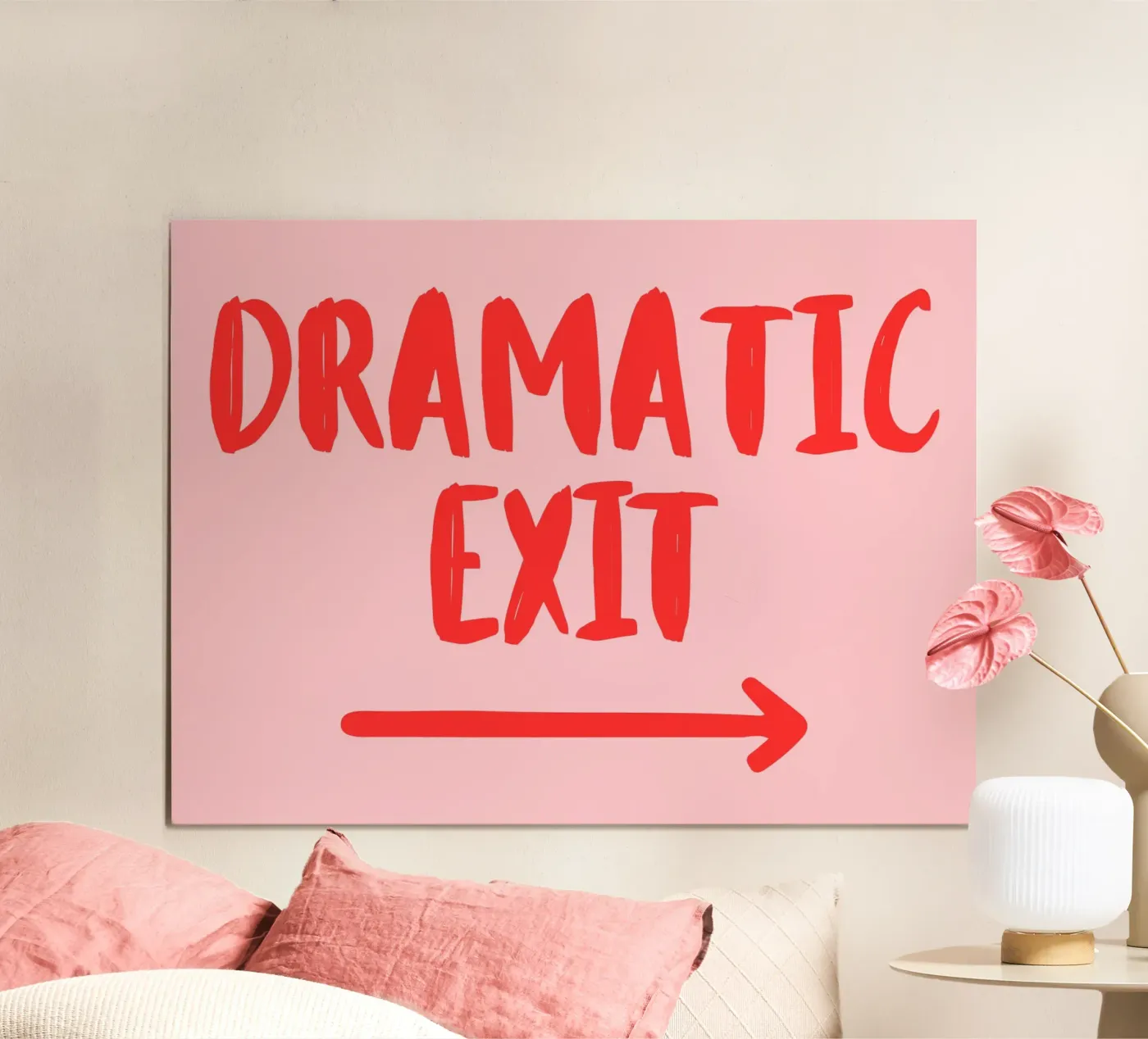 Dramatic Exit Pink & Red Poster von artevvi