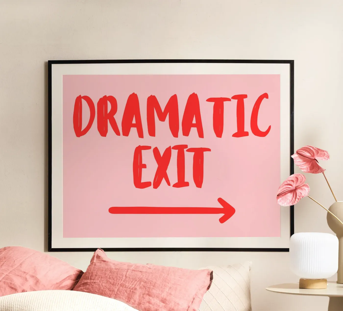 Dramatic Exit Pink & Red Poster von artevvi