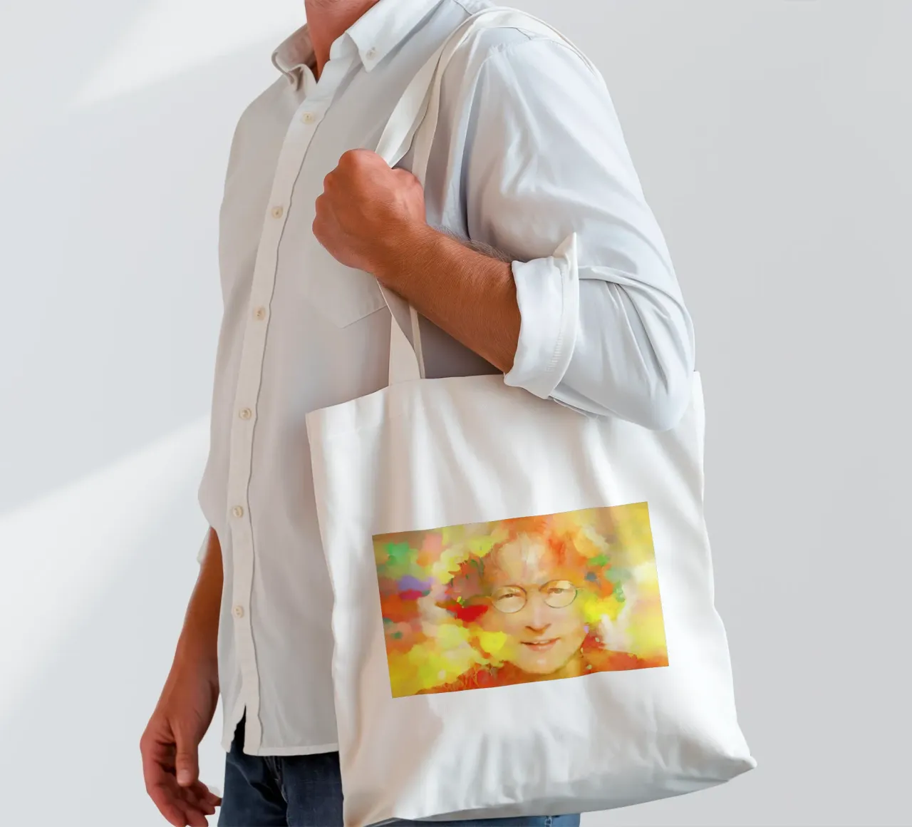 John Lennon - Sognatore di pace borsa in juta da Artascy Art