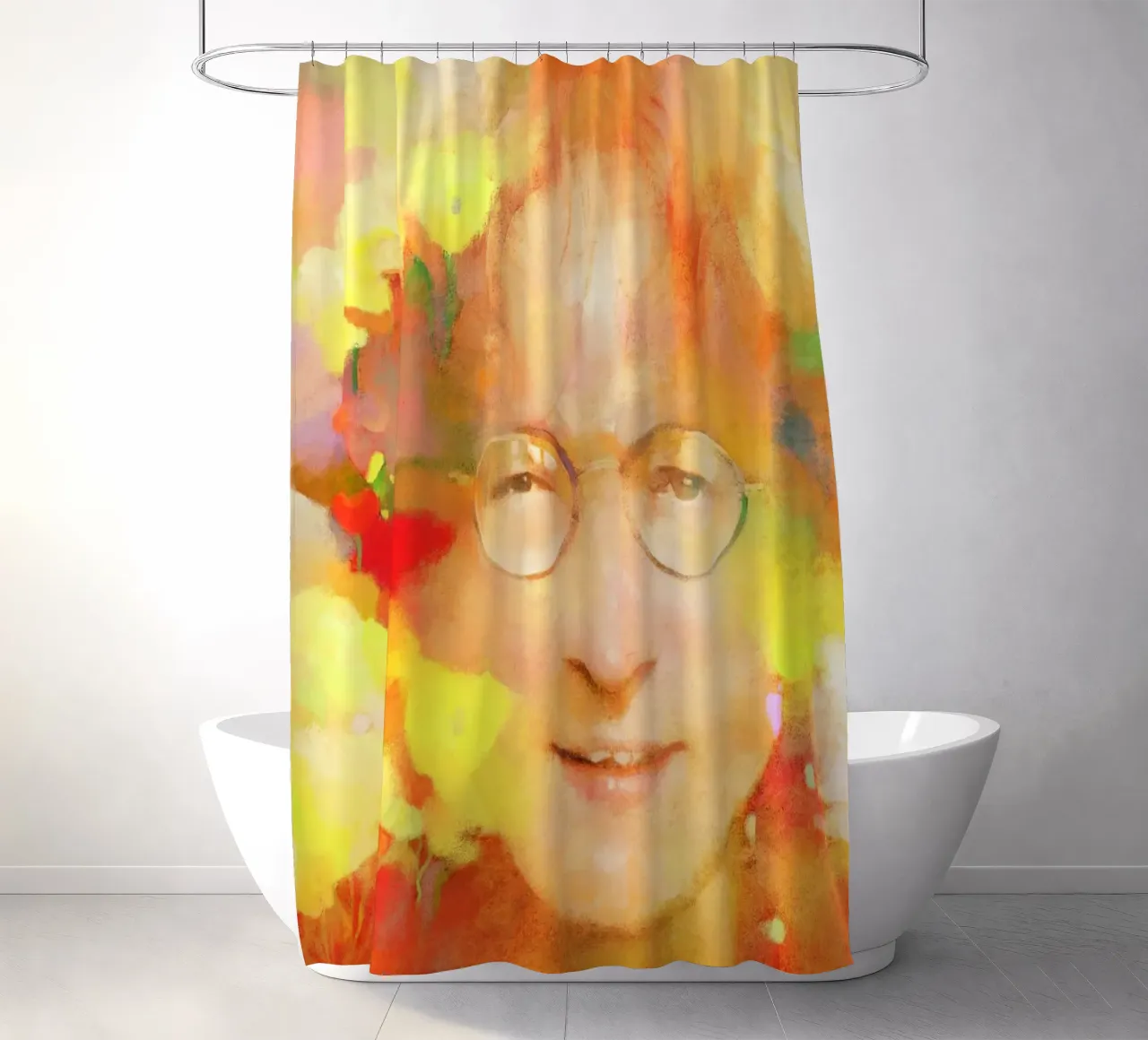 John Lennon - Träumer des Friedens Duschvorhang von Artascy Art