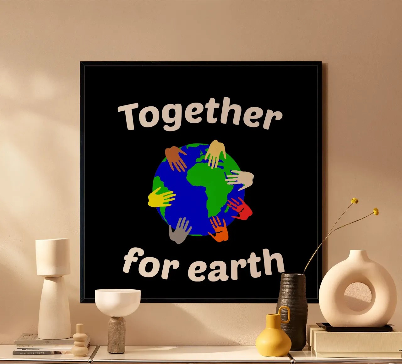 Together for earth poster con telaio in plastica da greencitiesmovement