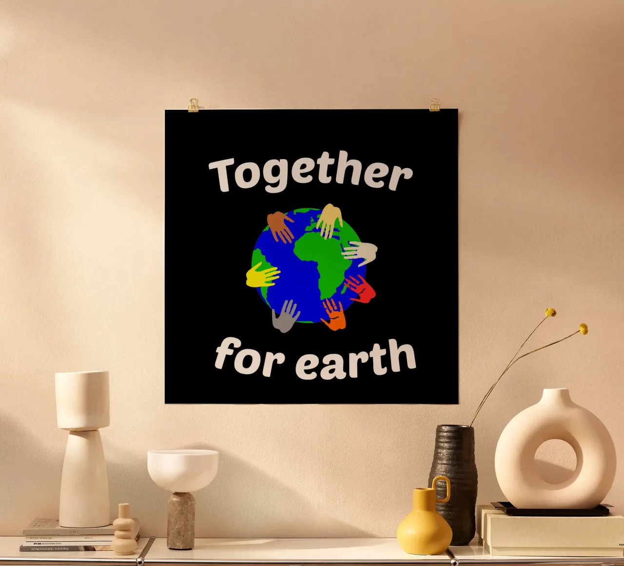 Together for earth poster con telaio in plastica da greencitiesmovement
