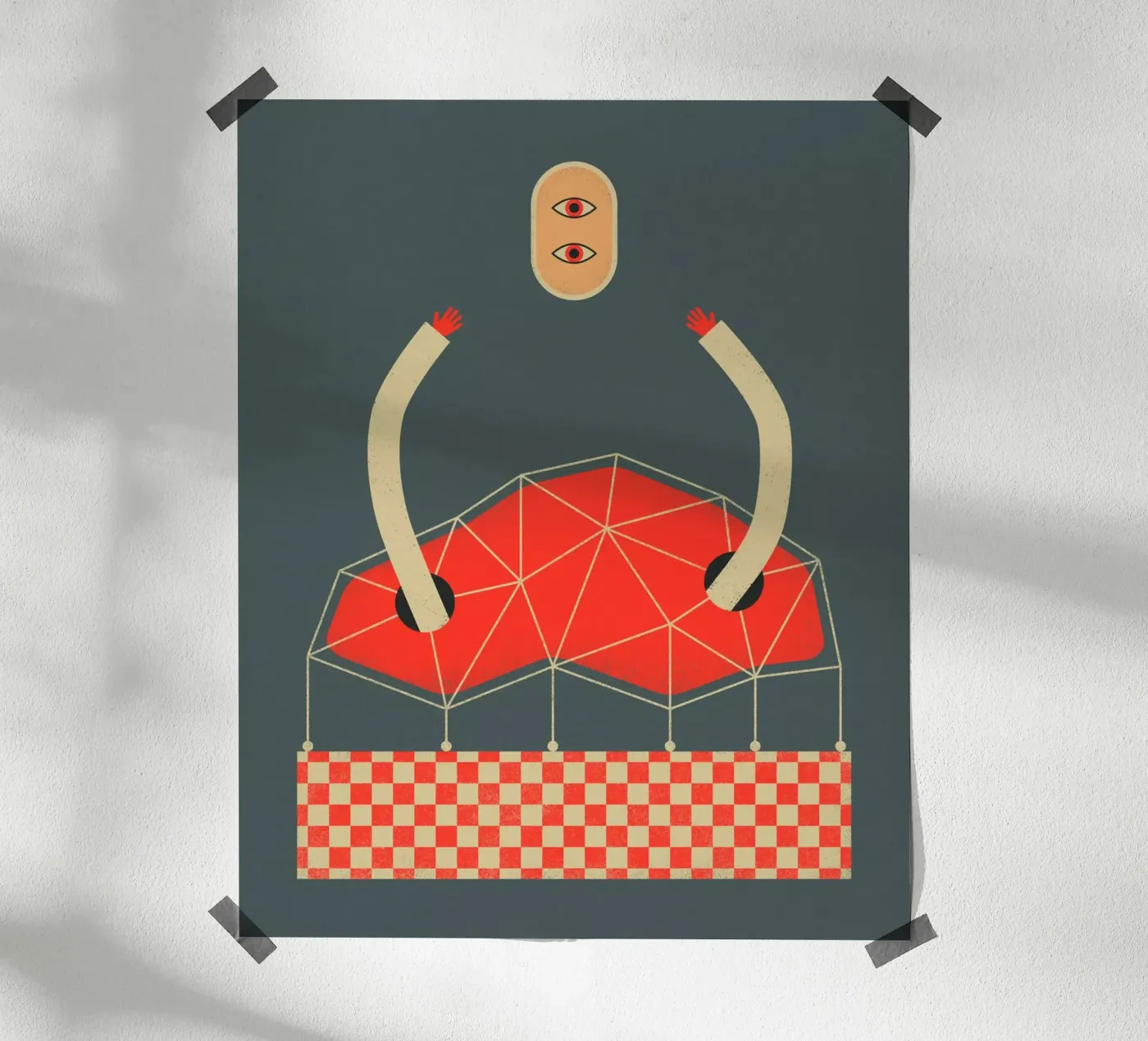 Floating Head poster van Jazzberry Blue