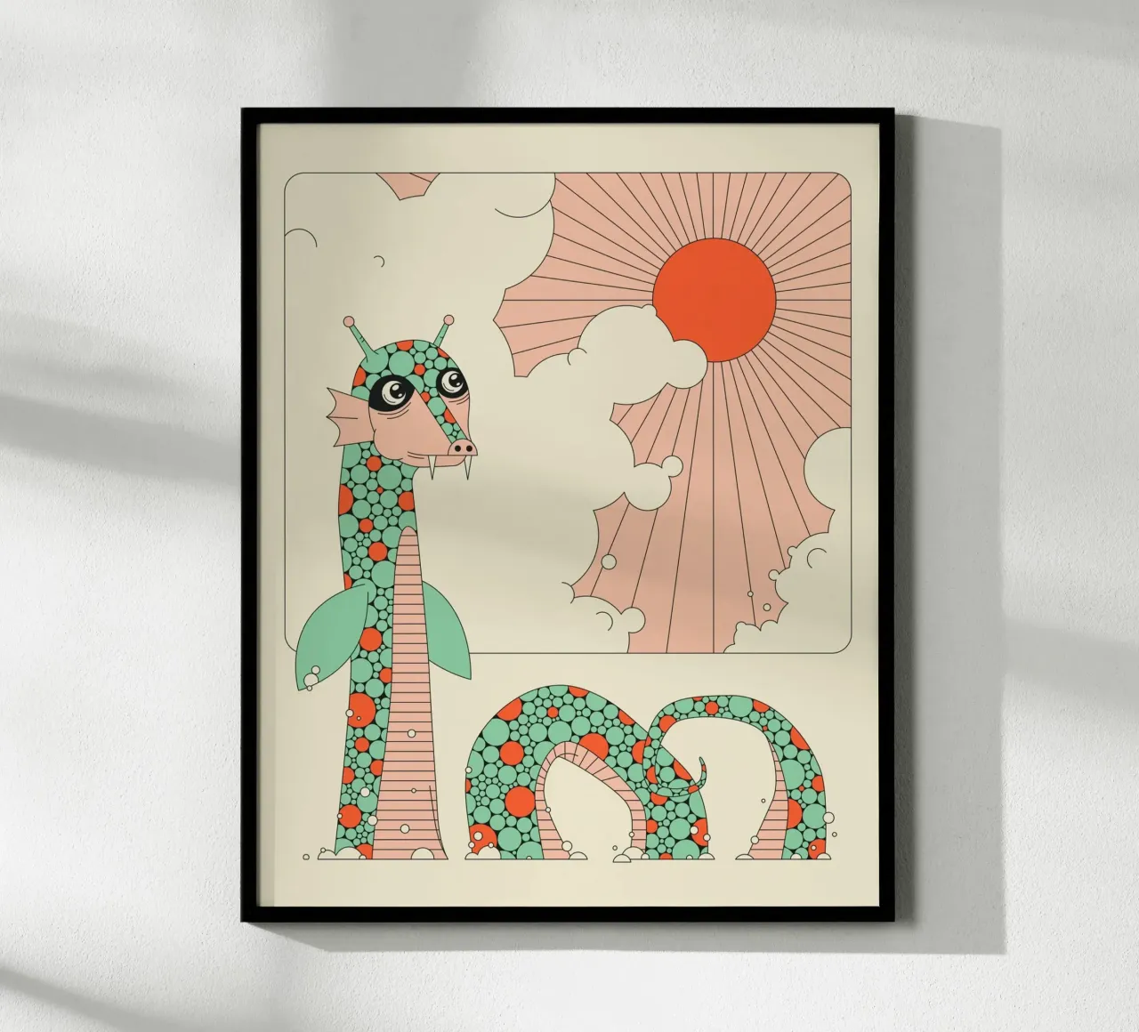 Serpente di mare poster con telaio in alluminio da Jazzberry Blue