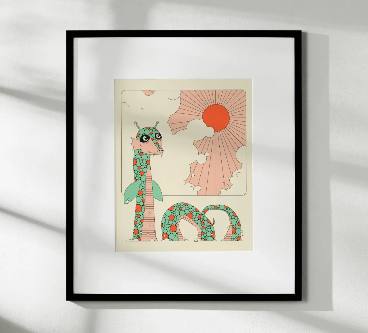 Serpente di mare poster con telaio in alluminio da Jazzberry Blue
