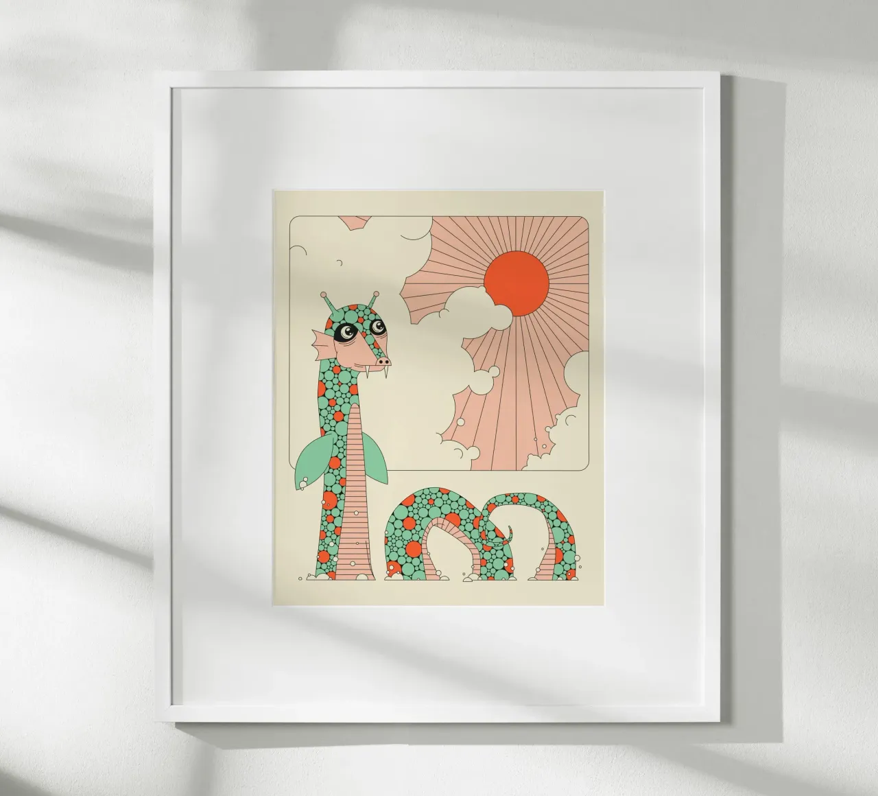 Serpente di mare poster con telaio in alluminio da Jazzberry Blue